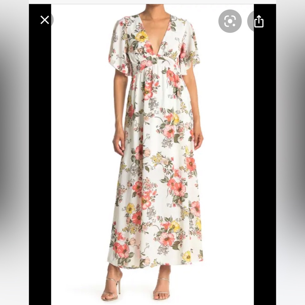 Floral White Maxi Dress